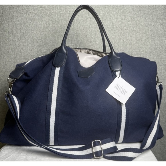 Handbags - NWT Brouk & Co The Kennedy Weekend Canvas Duffel Bag‎ Large Navy Blue/White